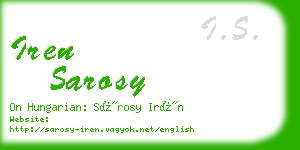 iren sarosy business card